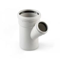 Тройник канализационный PRO AQUA Stilte Plus 200-110 45° переходной шумопоглощающий серый