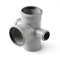 Крестовина канализационная PRO AQUA Comfort 110-50-50-110 87,5° двухплоскостная левая и правая серая
