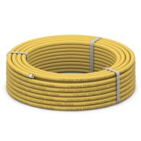 Труба гофрированная из нержавеющей стали в оболочке желтая Stahlmann 15А отожженная, 10 м