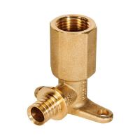 Угол настенный удлиненный с креплением ROMMER 16-1/2" ВР для труб из сшитого полиэтилена аксиальный