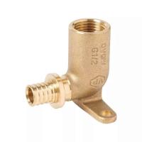 Угол настенный удлиненный с креплением ViEiR VER-PRO 16-1/2" ВР для труб из сшитого полиэтилена аксиальный