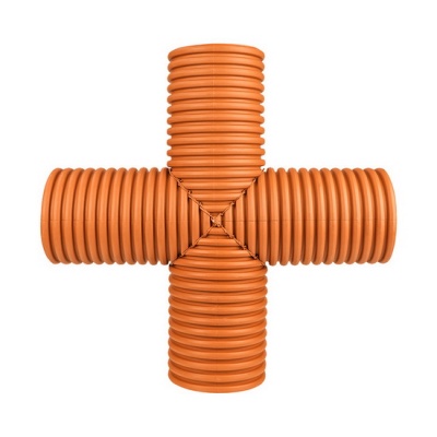 Крестовина канализационная PRO AQUA PROKAN ID 250 SN8 рыжая