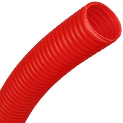 Труба гофрированная красная STOUT 32 мм для труб 27 мм бухта 50 м