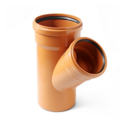Тройник канализационный PRO AQUA Terra 160-110 45° переходной наружный рыжий