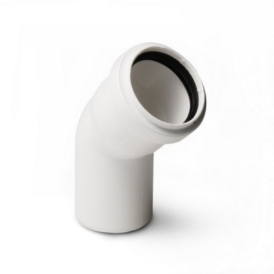 Отвод канализационный PRO AQUA Stilte 32 45° малошумный белый