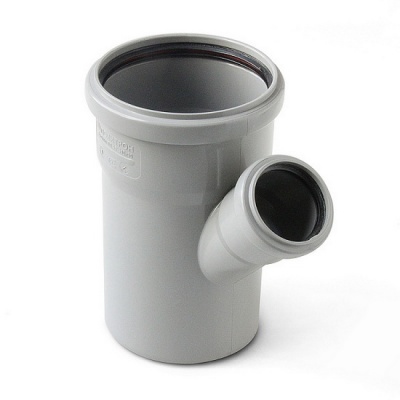 Тройник канализационный PRO AQUA Comfort 75-50 45° переходной серый