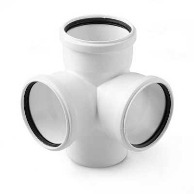 Крестовина канализационная PRO AQUA Stilte 110-50-50-110 87,5° двухплоскостная левая и правая малошумная белая