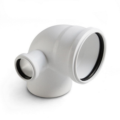 Отвод канализационный PRO AQUA Stilte 110-50 87,5° с выходом левый малошумный белый