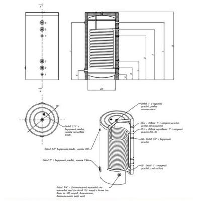 Косвенный бойлер S-Tank SS-HP 1500 напольный вертикальный