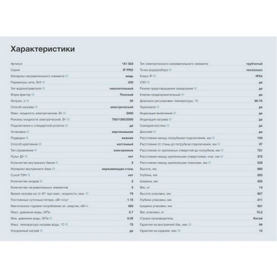 Электрический накопительный водонагреватель Thermex IF PRO 50 V вертикальный