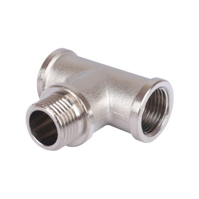 Тройник соединительный STOUT 1" ВР-НР никелированный