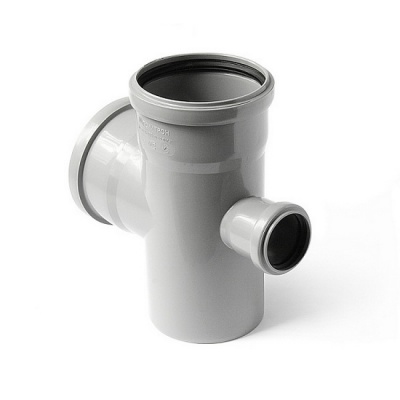 Крестовина канализационная PRO AQUA Comfort 110-50-50 87,5° одноплоскостная переходная серая