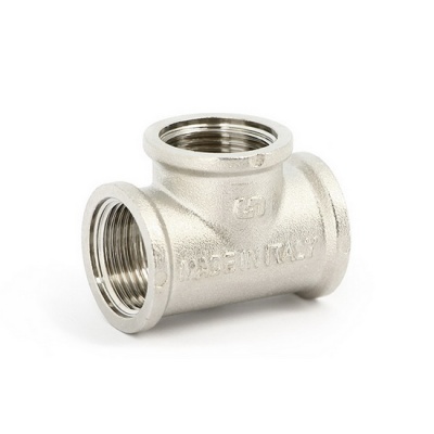 Тройник соединительный UNI-FITT 3/4" ВР-ВР никелированный