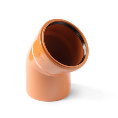 Отвод канализационный PRO AQUA Terra 160 45° наружный рыжий