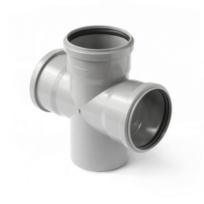 Крестовина канализационная PRO AQUA Comfort 110-110-110 87,5° одноплоскостная серая
