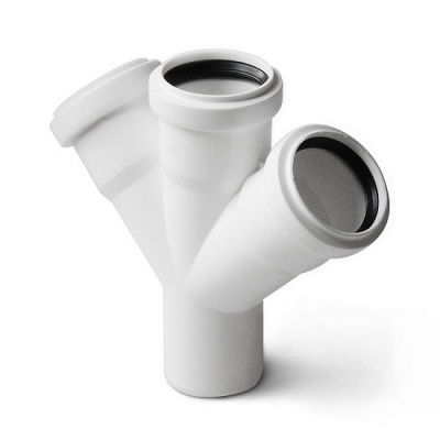 Крестовина канализационная PRO AQUA Stilte 110-110-110 45° одноплоскостная малошумная белая