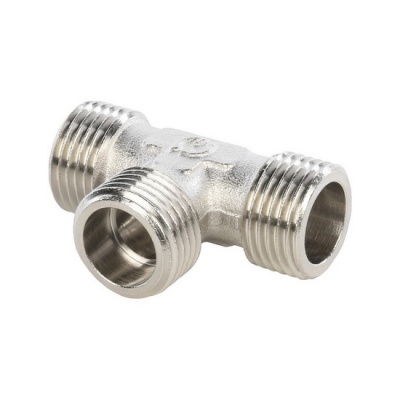 Тройник соединительный STOUT 3/4" НР-НР никелированный