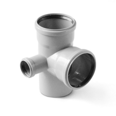 Крестовина канализационная PRO AQUA Comfort 110-110-50 87,5° двухплоскостная левая серая