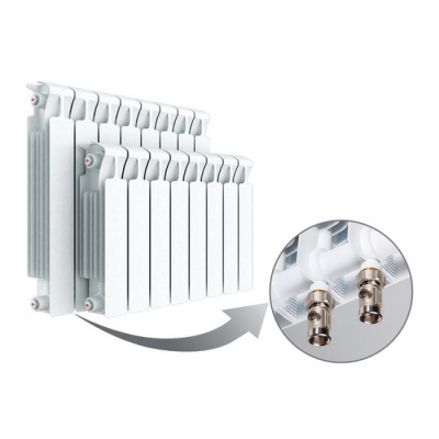 Биметаллический секционный радиатор Rifar Monolit Ventil 500 12 секций правое подключение