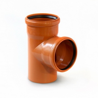 Тройник канализационный PRO AQUA Terra 200-200 87,5° наружный рыжий