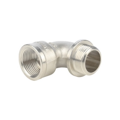 Угол соединительный STOUT 1/2" НР-ВР с упором никелированный