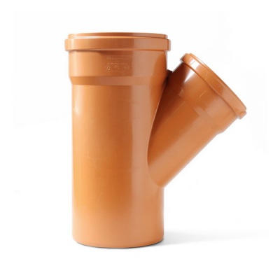 Тройник канализационный PRO AQUA Terra 200-110 45° переходной наружный рыжий