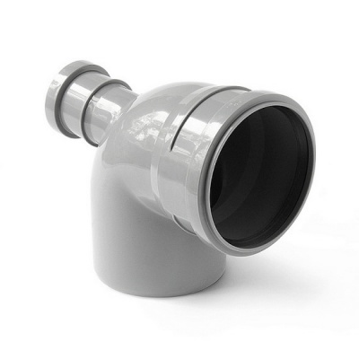 Отвод канализационный PRO AQUA Comfort 110-50 87,5° с выходом фронтальный серый