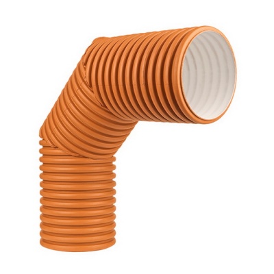 Отвод канализационный PRO AQUA PROKAN ID 300 90° SN8 рыжий